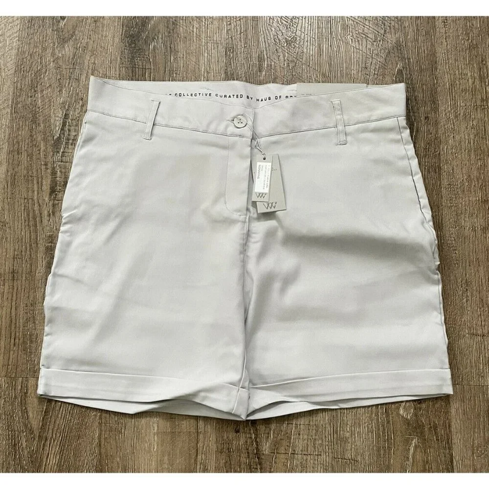 Heather Grey Womens Stretch Water Resistant Short Stone Gray Sz 0